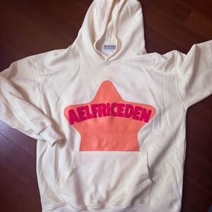 Aelfric Eden Hoody - ivory with pink print size medium